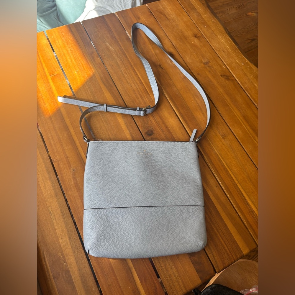 NWT Kate Spade Light Blue Pebbled Leather Crossbody Bag